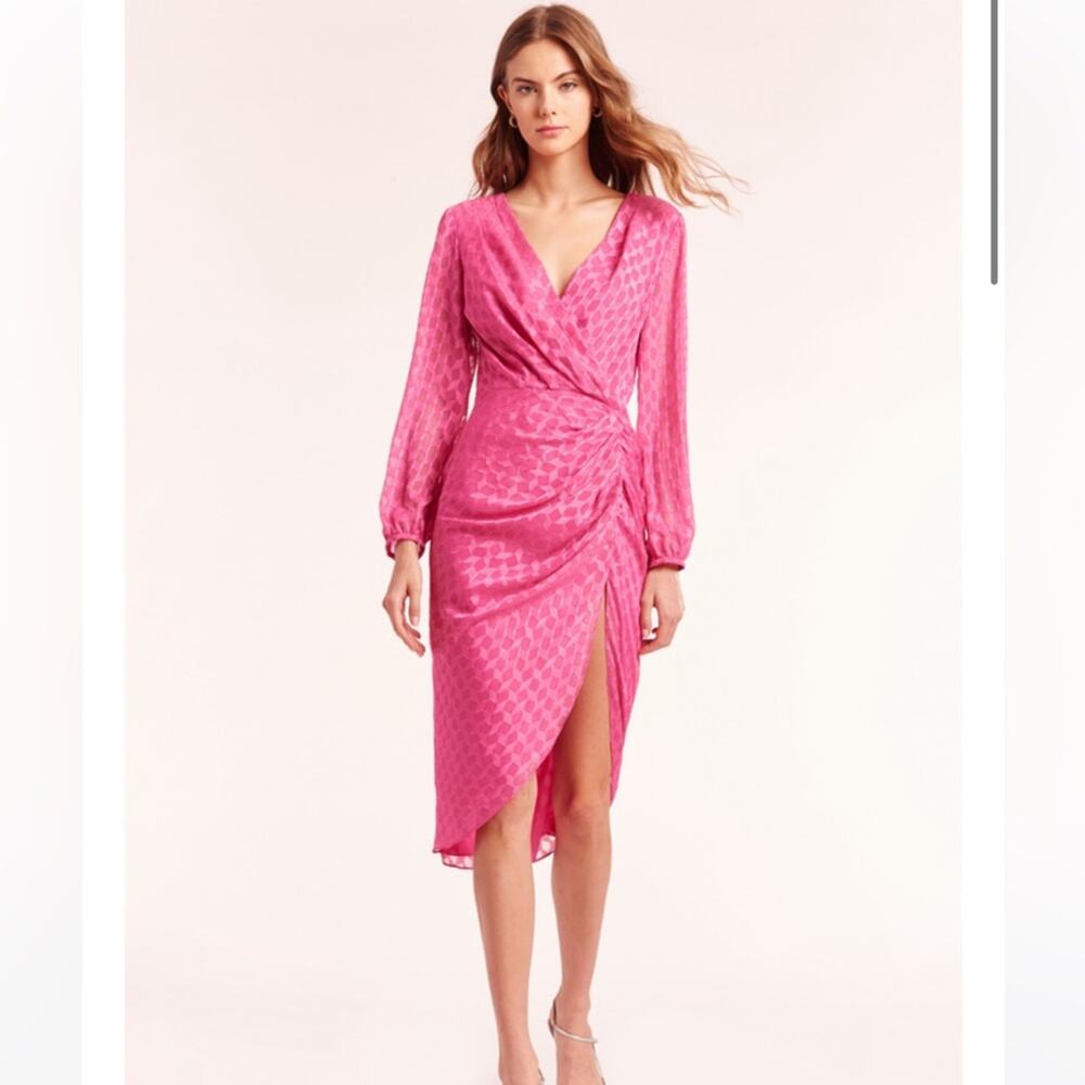 AMANDA UPRICHARD Long Sleeve Roma Dress - Roseberry Medium NWT